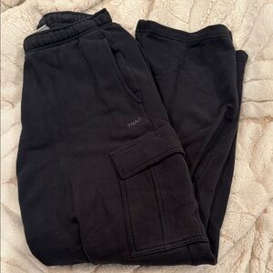 Aritzia TNA Black Cargo Sweatpants